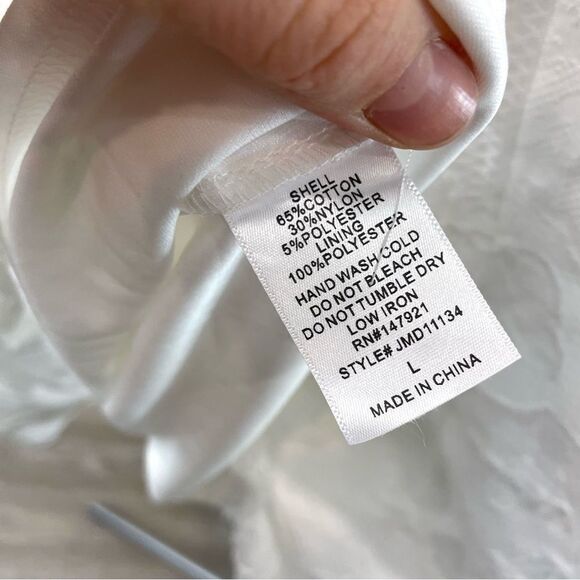 Just Me White Empire waist relaxed fit Floral Print Dress L - Picture 10 of 12